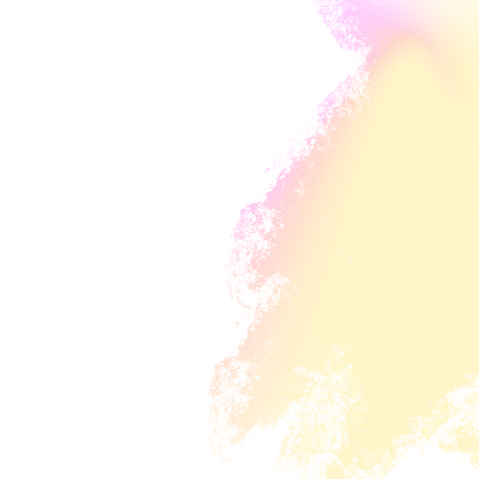 Soft Pink Yellow gradient brush strokes merging into textured grunge marks png