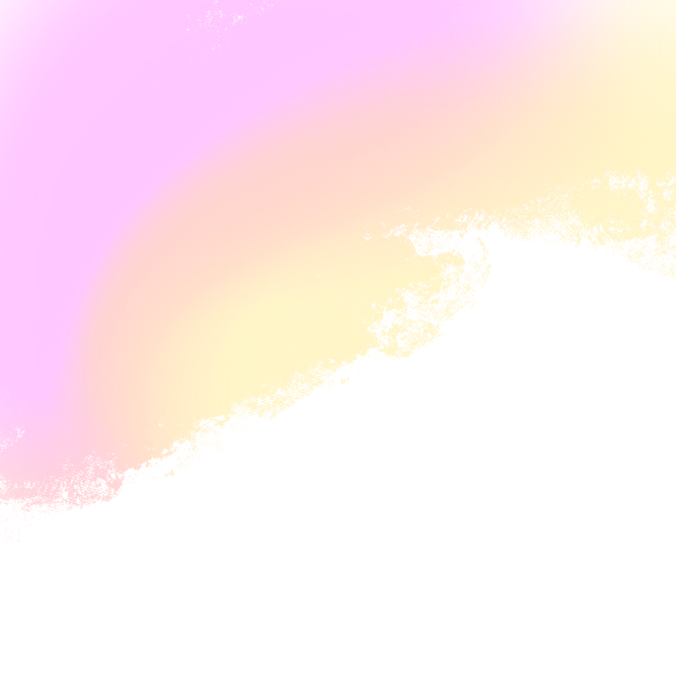 Beautiful Pink Yellow gradient brush strokes with soft transitions into textured grunge marks png