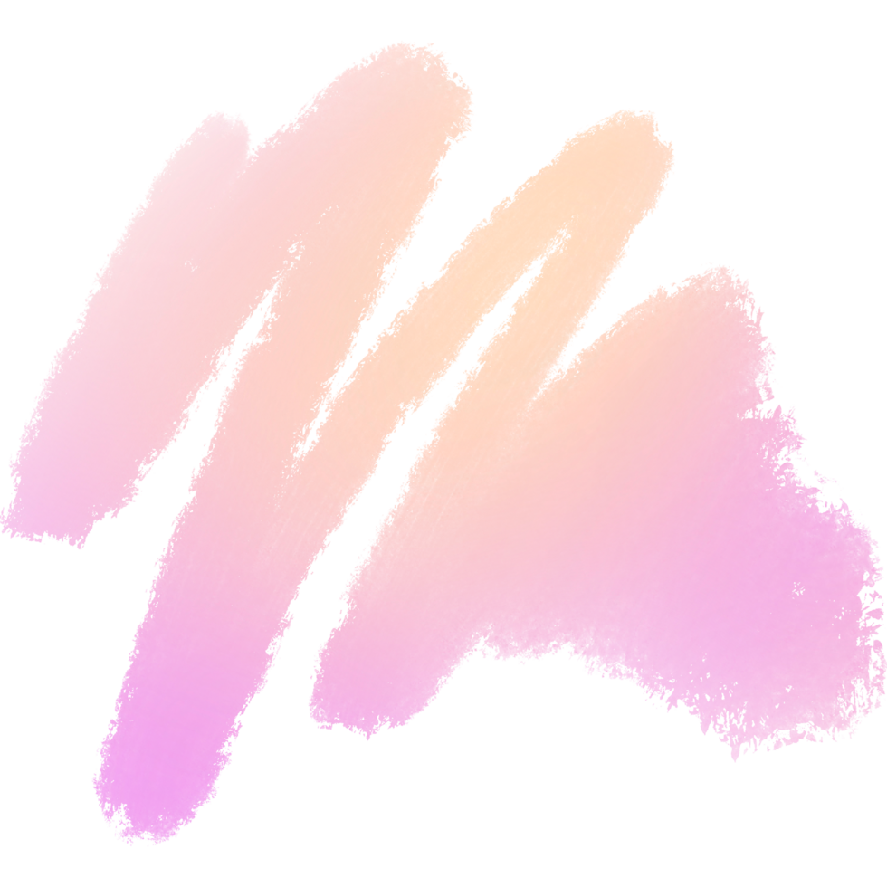 Soft Pink Yellow gradient brush strokes blending into rough gritty grunge marks png