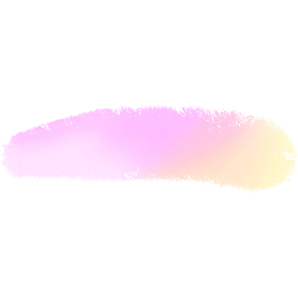 Hand drawn Pink to Yellow gradient brush stroke with bold rough grunge textures png
