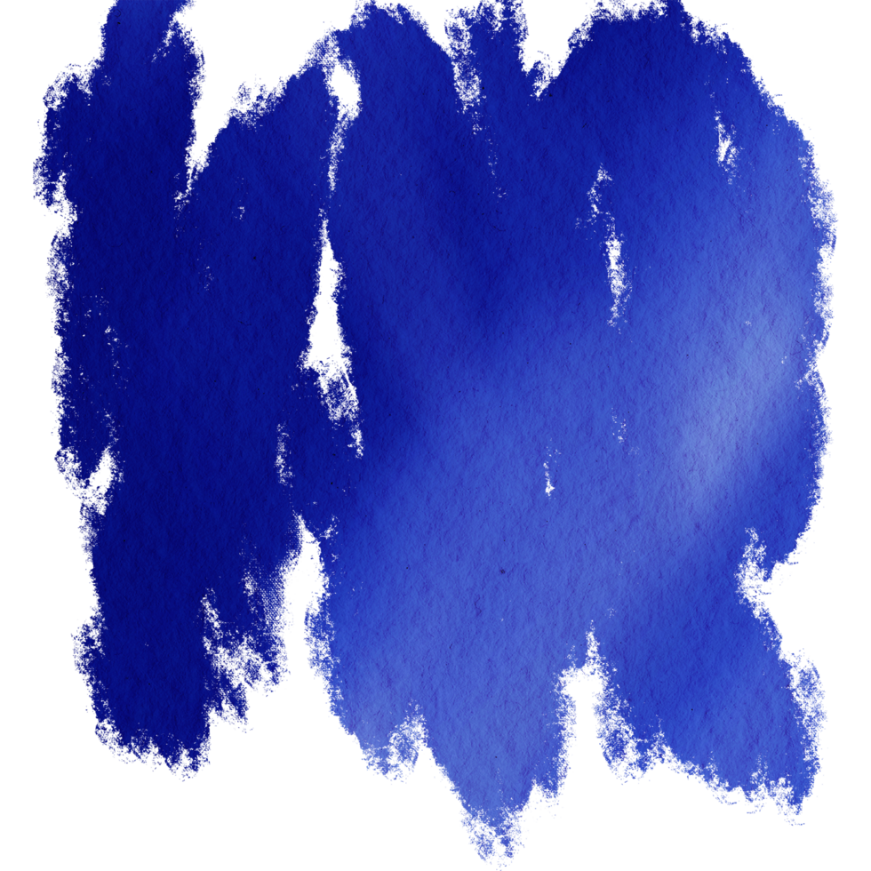 A soft faded blue brush stroke with watercolor wash and grunge style roughness png