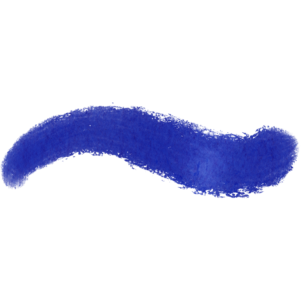 A bold blue brush stroke with grunge inspired textures and a smooth watercolor finish png