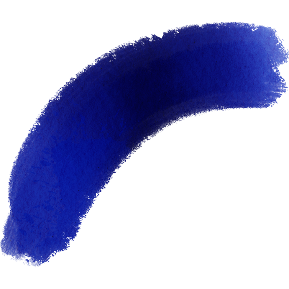 A striking blue brush stroke with rugged edges and smooth watercolor blending png