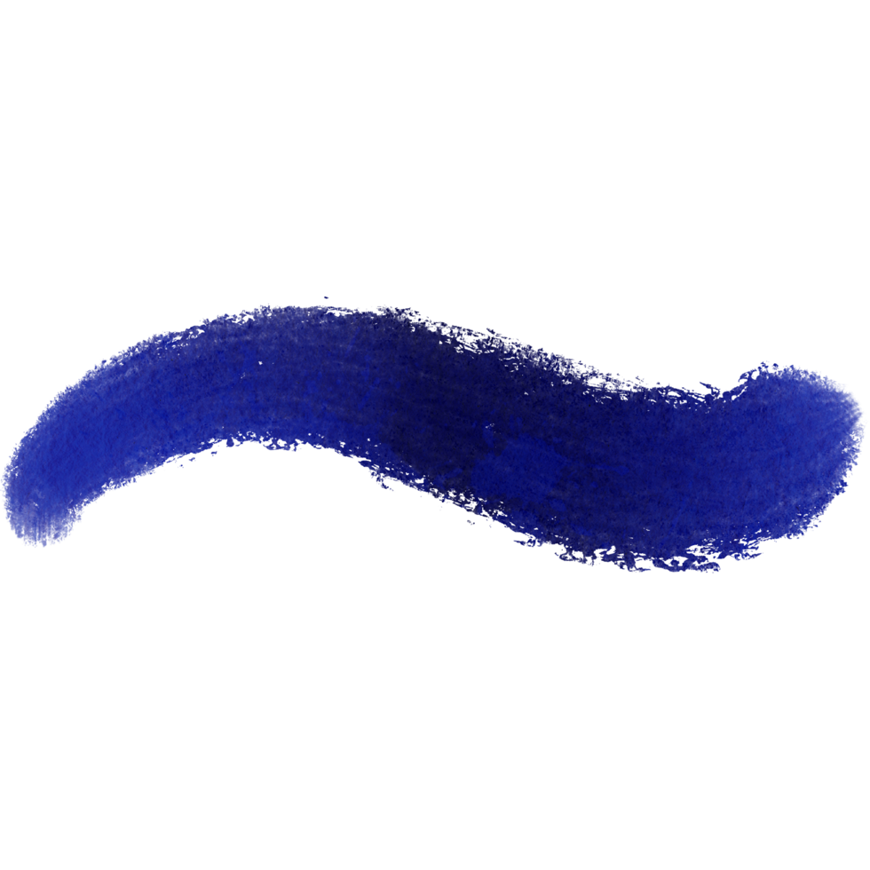A striking blue brush stroke with raw grunge textures and soft blending png
