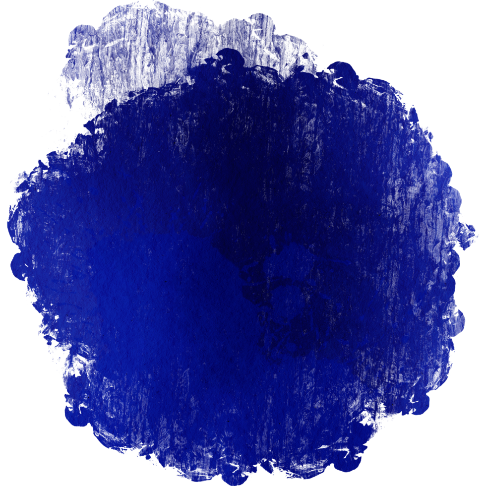 A bold blue brush stroke with rugged grunge textures and soft blending png