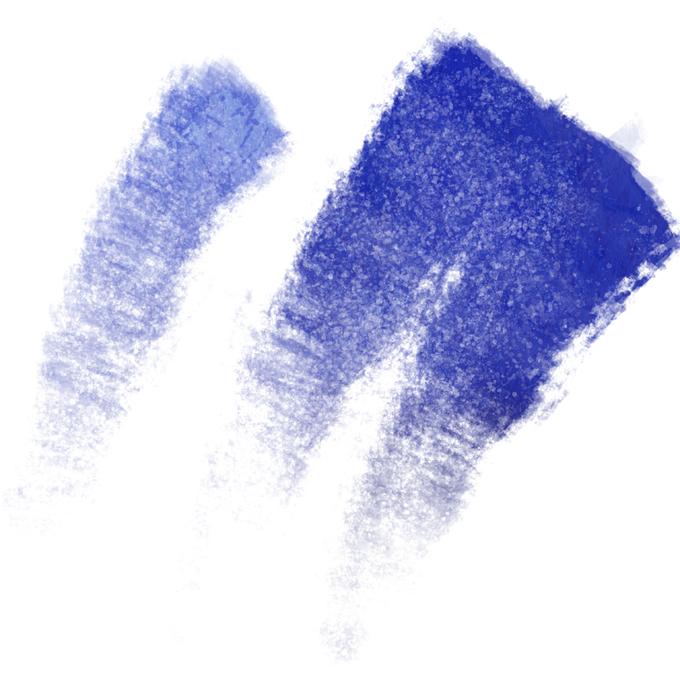 Smooth blue watercolor brush stroke with rugged grunge textures along the edges png