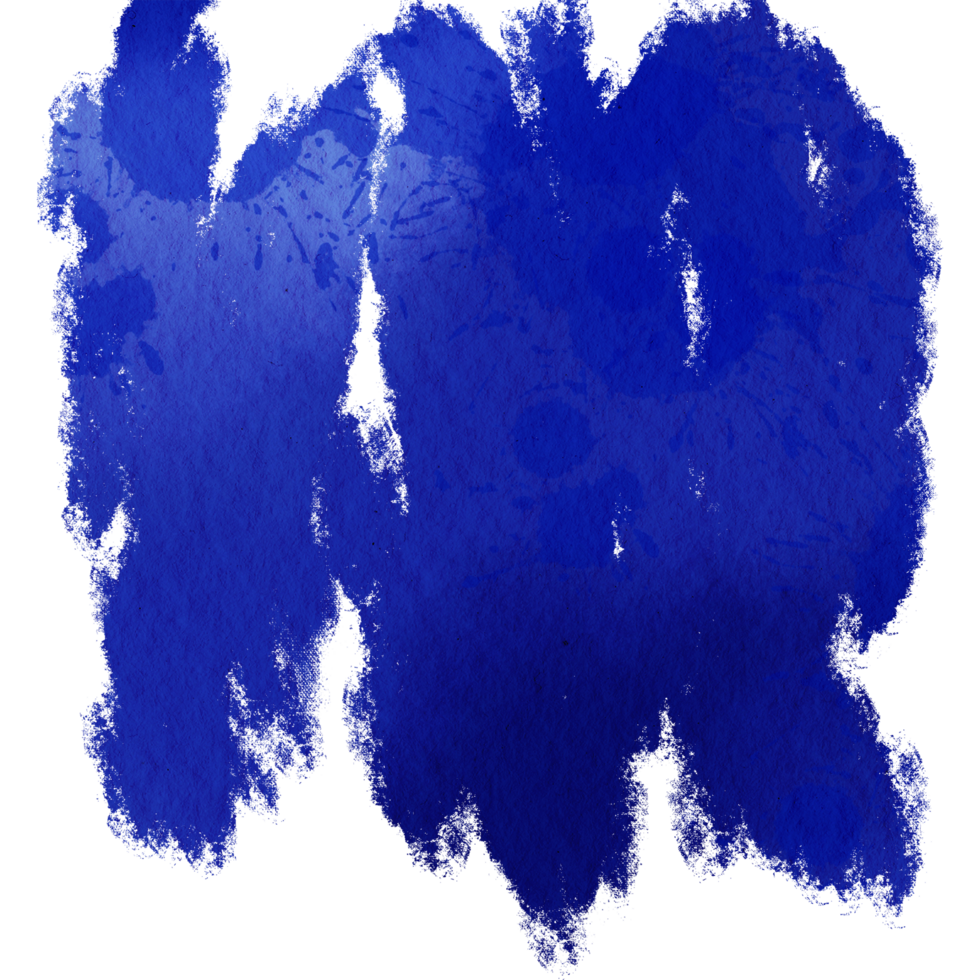 Smooth blue brush stroke with rough grunge edges and soft blending png