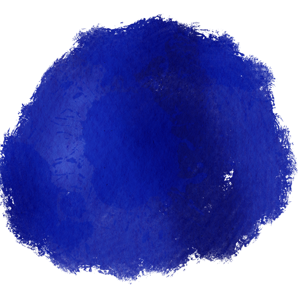Smooth blue brush stroke with rugged edges and soft watercolor blending png