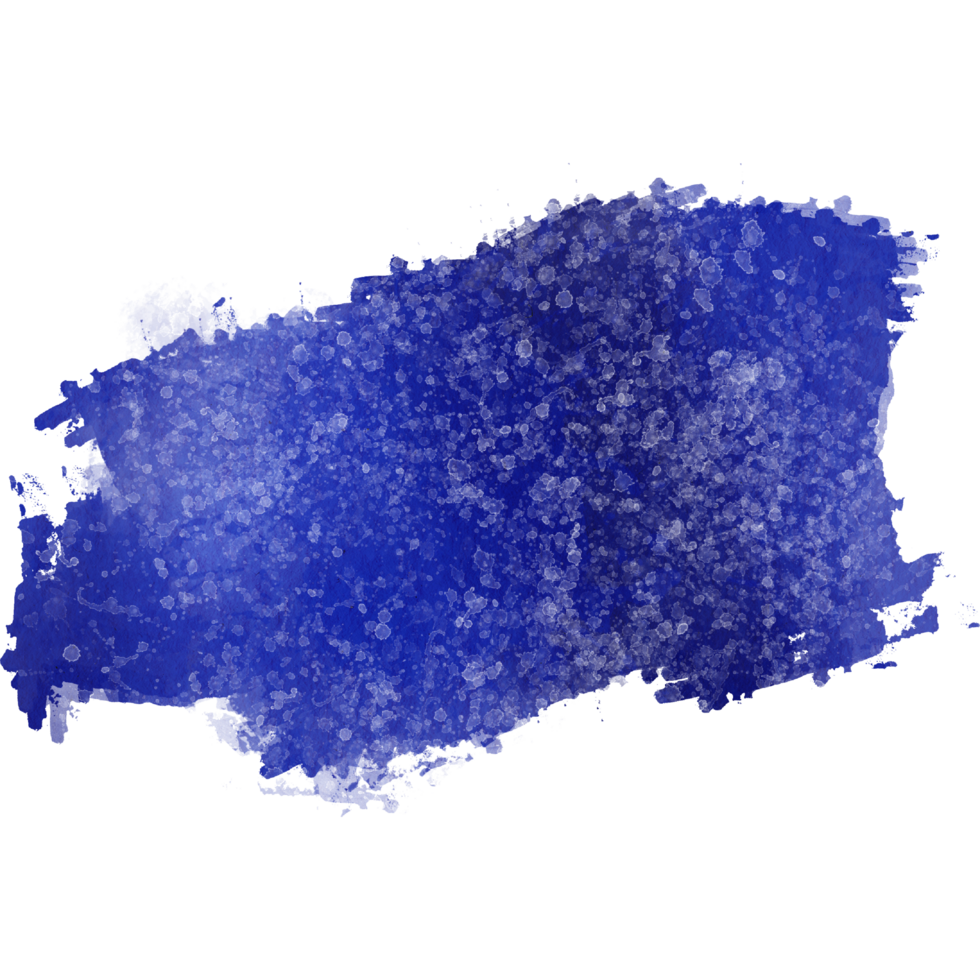 A smooth blue stroke with grunge textures and soft watercolor blending png