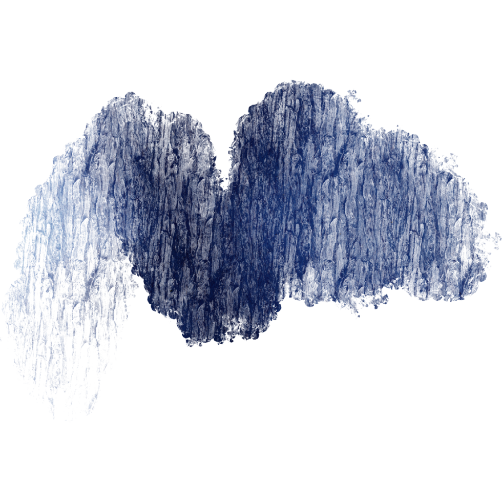 Blue watercolor brush strokes blending into textured rough hand drawn grunge inspired effects png