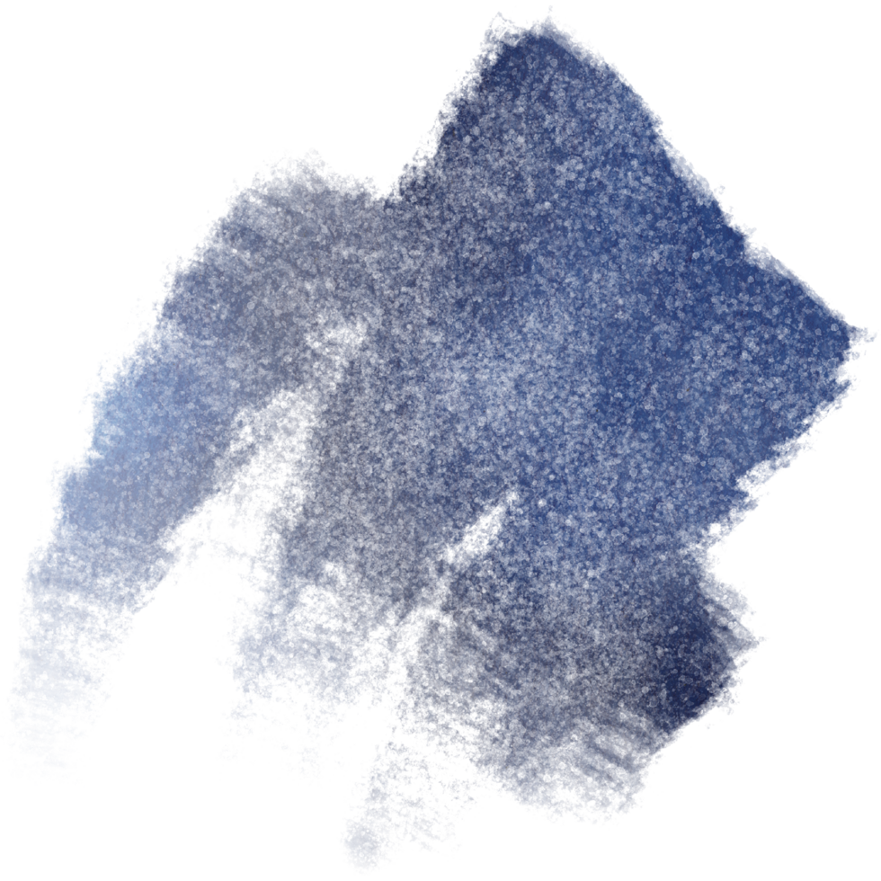 Hand drawn Blue watercolor strokes with textured rough grunge inspired details png