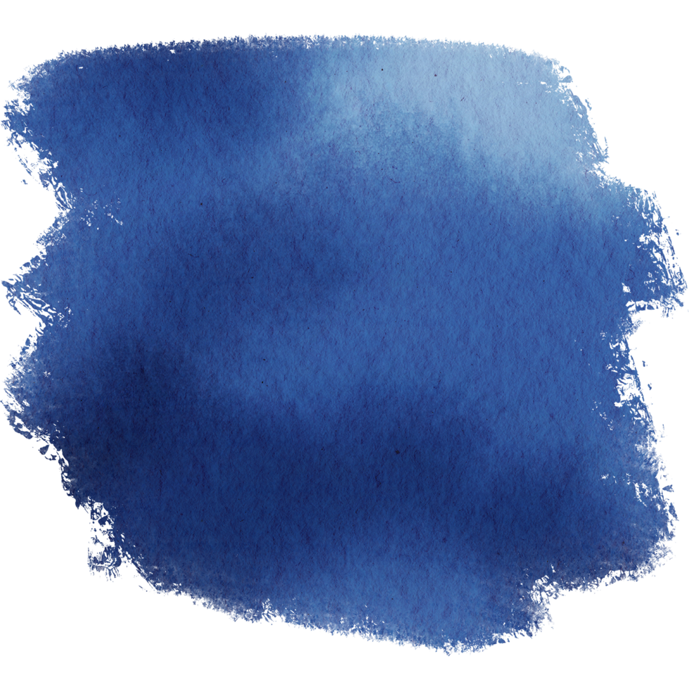 A stunning Blue watercolor stroke with textured rugged grunge details png