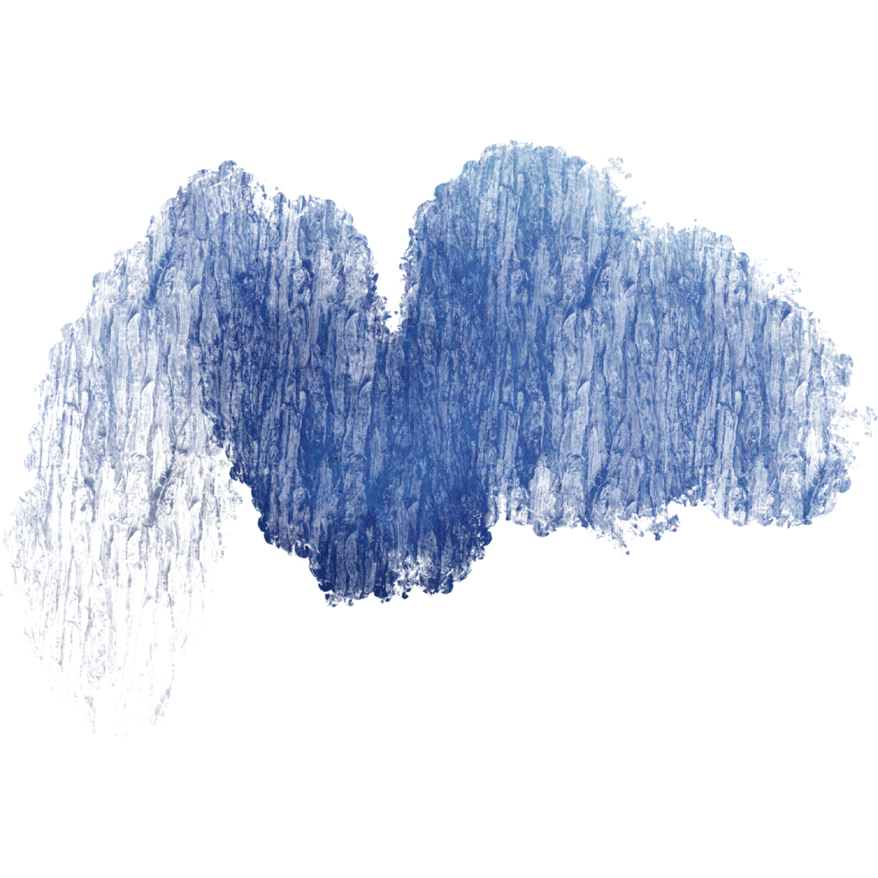 A stunning Blue watercolor stroke with soft transitions into textured grunge marks png