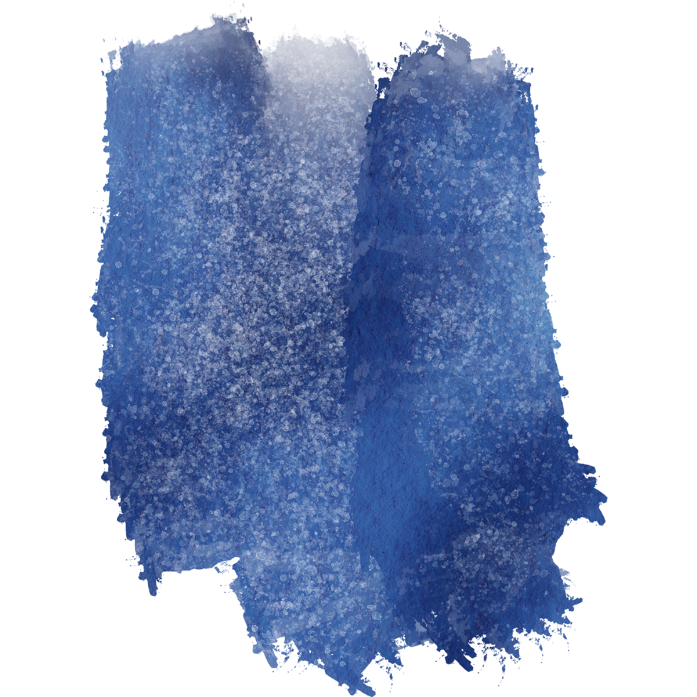 A stunning Blue watercolor brush stroke blending into textured rough grunge edges png