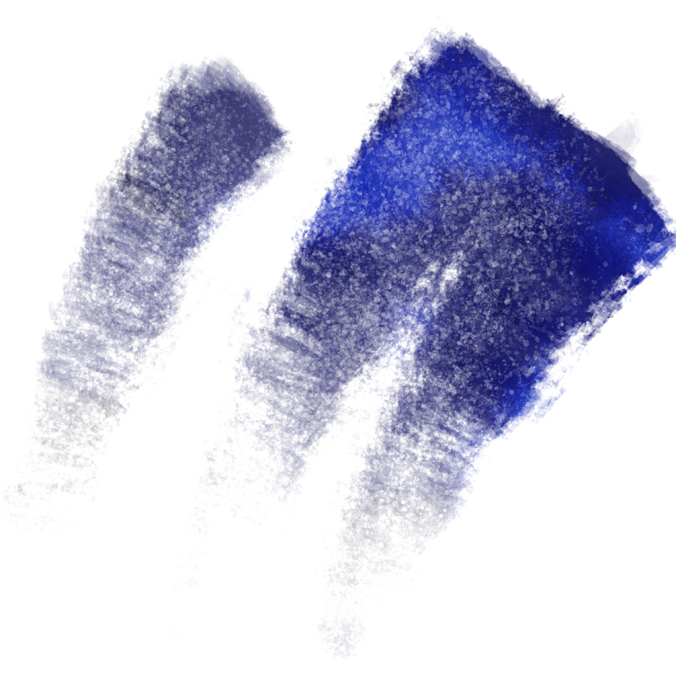 Rough blue watercolor stroke with hand sketched grunge textures png