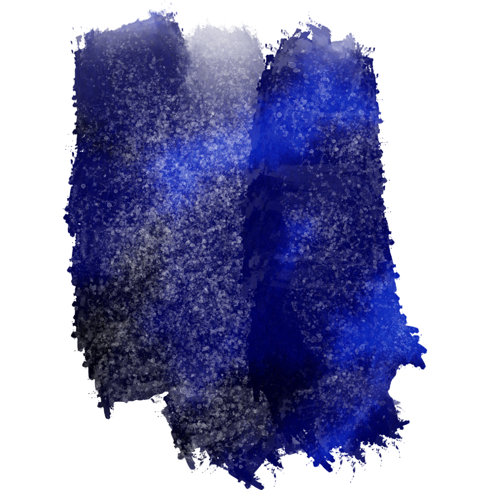 Roughly textured blue watercolor stroke with a hand sketched look png