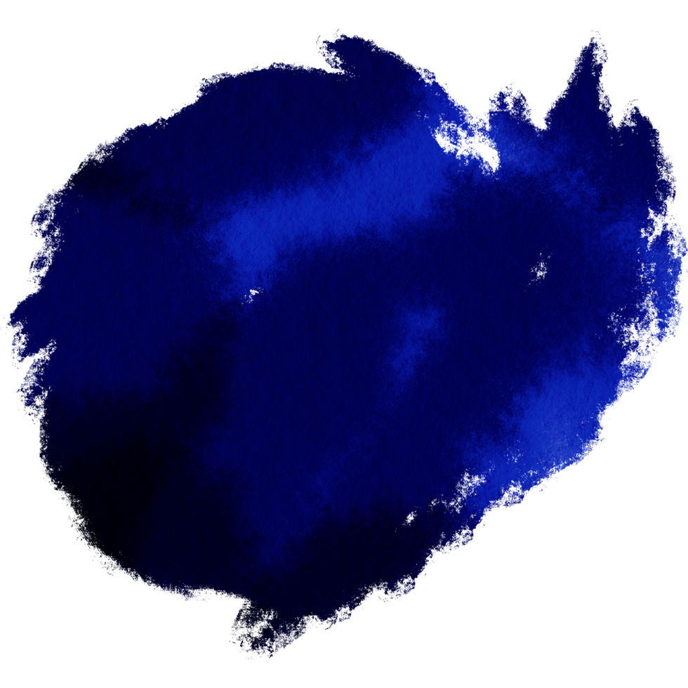 Roughly textured blue watercolor stroke with a hand sketched vibe png