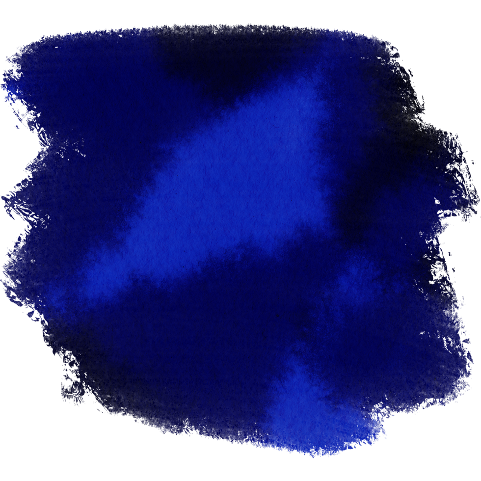 A textured blue brush stroke with rugged edges and smooth watercolor transitions png
