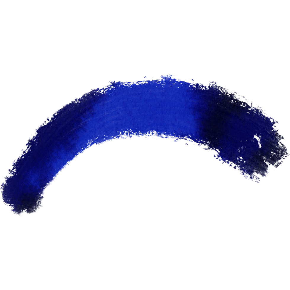 A textured blue brush stroke with a rugged look and smooth watercolor wash png