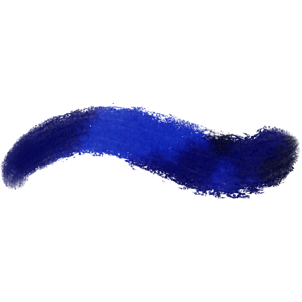 A blue brush stroke with grungy textures and a smooth watercolor effect png