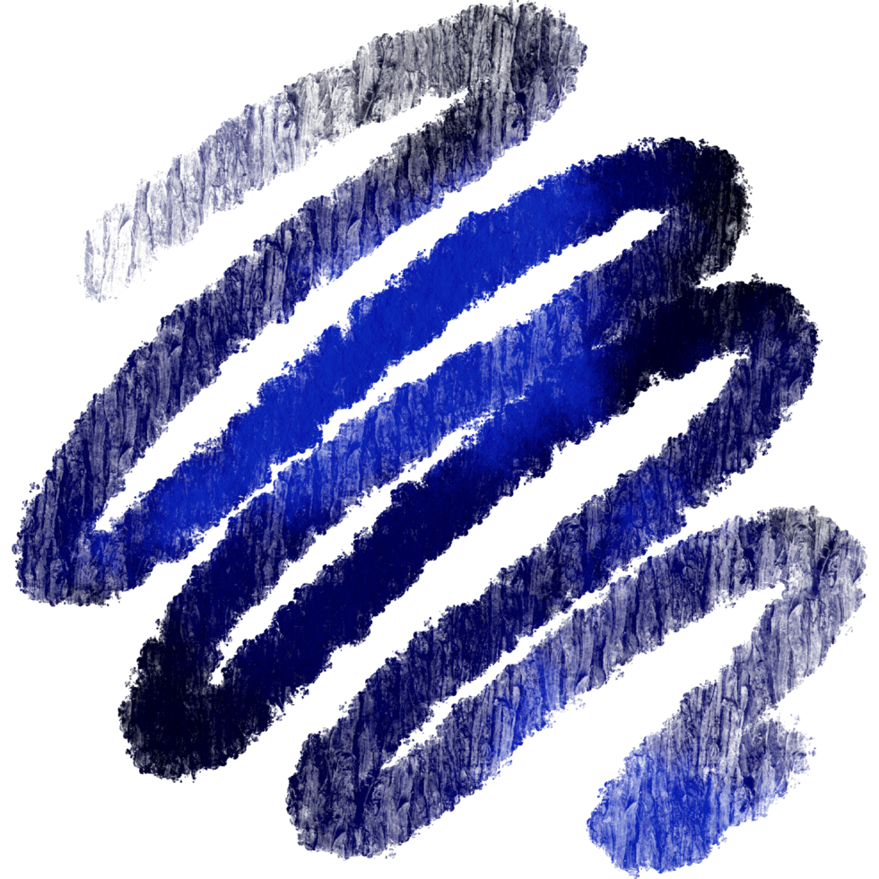 A blue stroke with grunge textures and a soft watercolor finish png