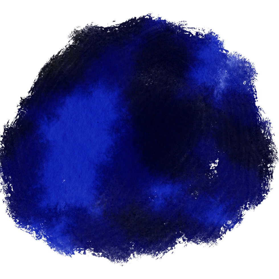 Blue brush stroke with rough textures and soft watercolor blending png