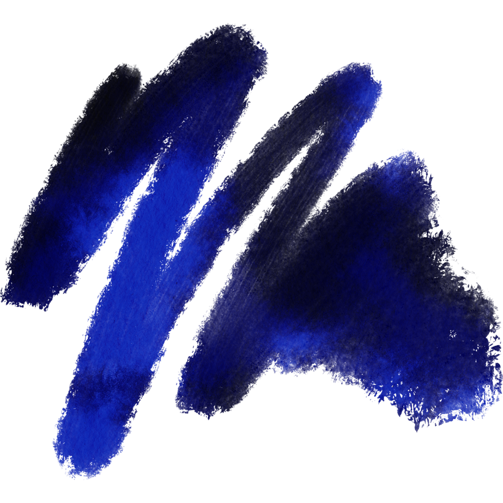 A textured blue stroke with rough textures and a smooth watercolor gradient png