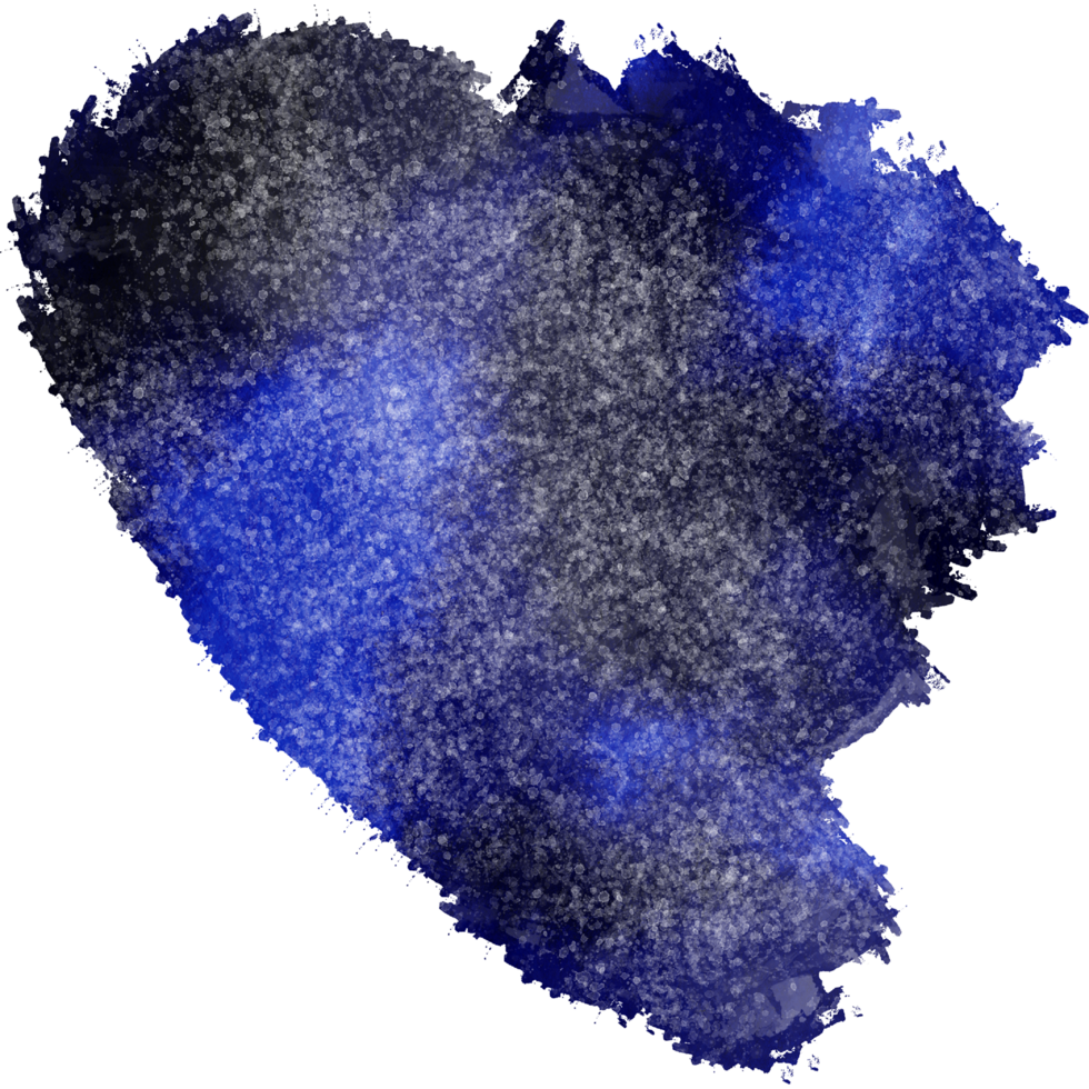Blue stroke with rough edges and soft watercolor blending png