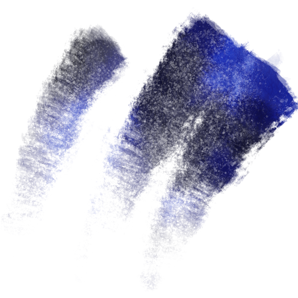 A textured blue stroke with rugged edges and seamless watercolor blending png