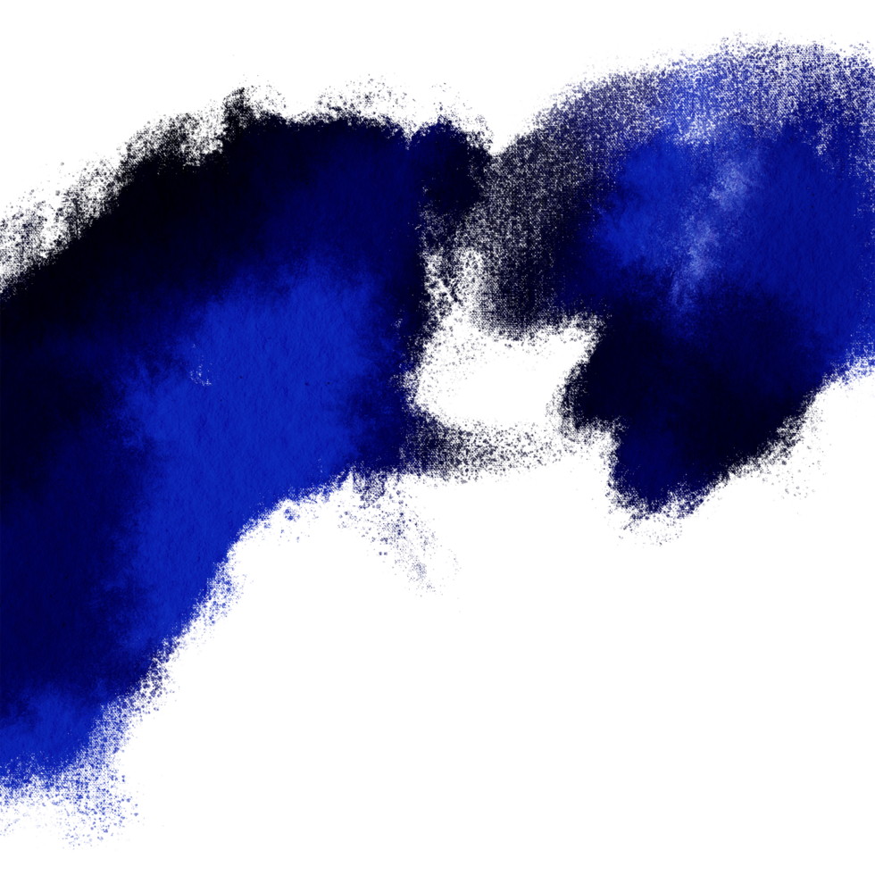 Blue brush stroke with rough textures and a soft watercolor effect png