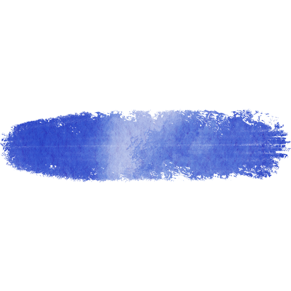 Blue brush stroke with rough grunge details and soft watercolor tones png