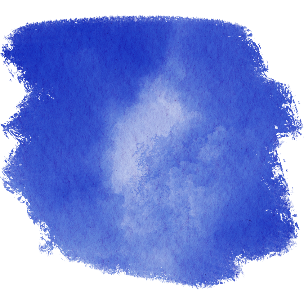 A textured blue stroke with rough textures and seamless watercolor blending png