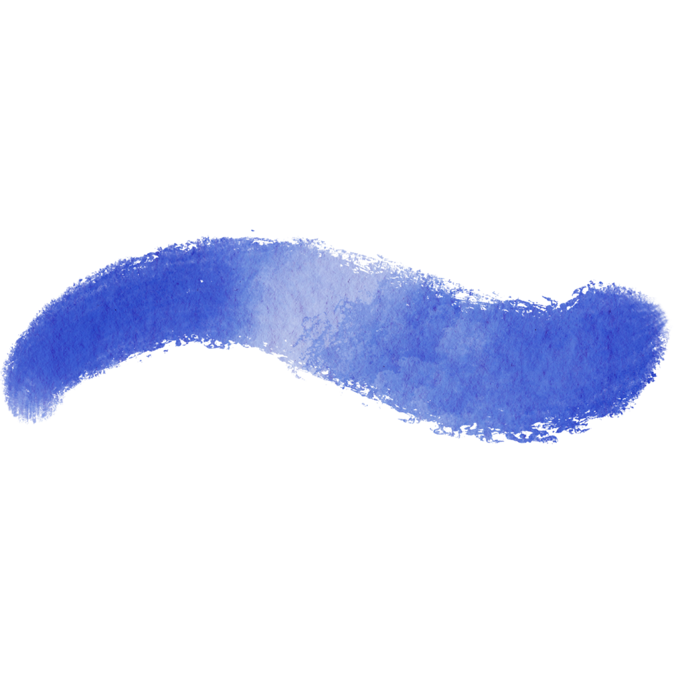 A rugged blue stroke with gritty textures and seamless watercolor blending png