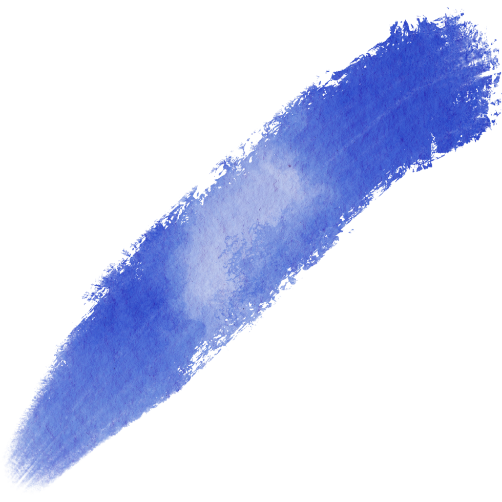 A textured blue stroke with grunge details and smooth watercolor blending png