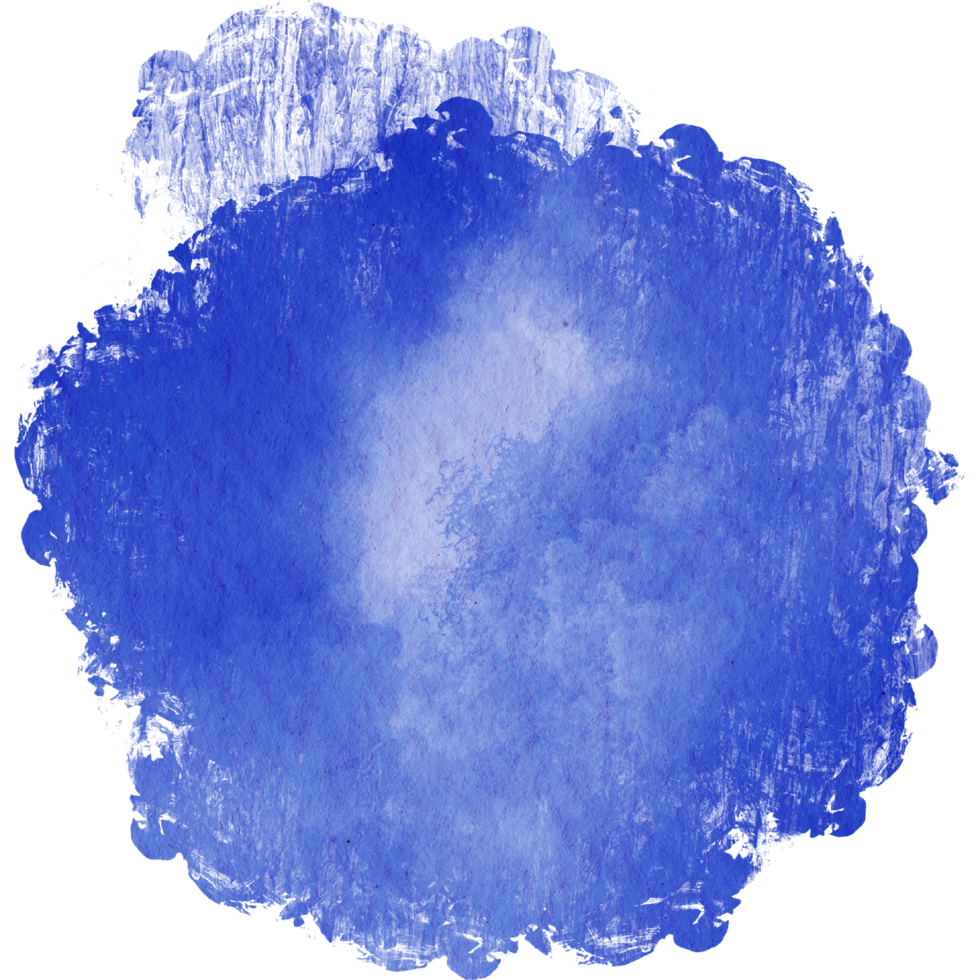 A rugged blue brush stroke blending gritty textures with soft watercolor blending png