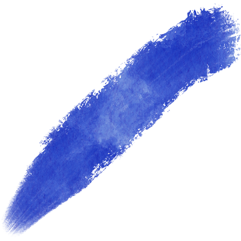 A rugged blue brush stroke blending grunge details with smooth watercolor blending png