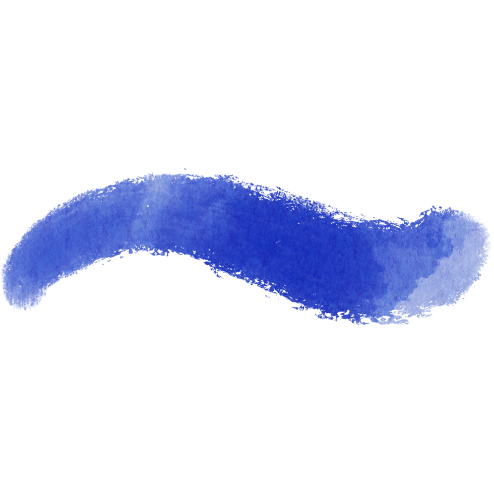 A rough blue stroke with grunge textures blending into soft watercolor transitions png