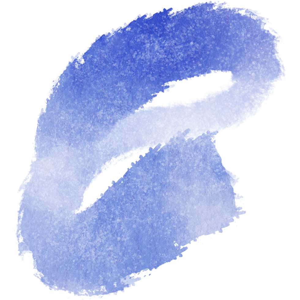 A bold blue stroke blending gritty textures with smooth watercolor transitions png