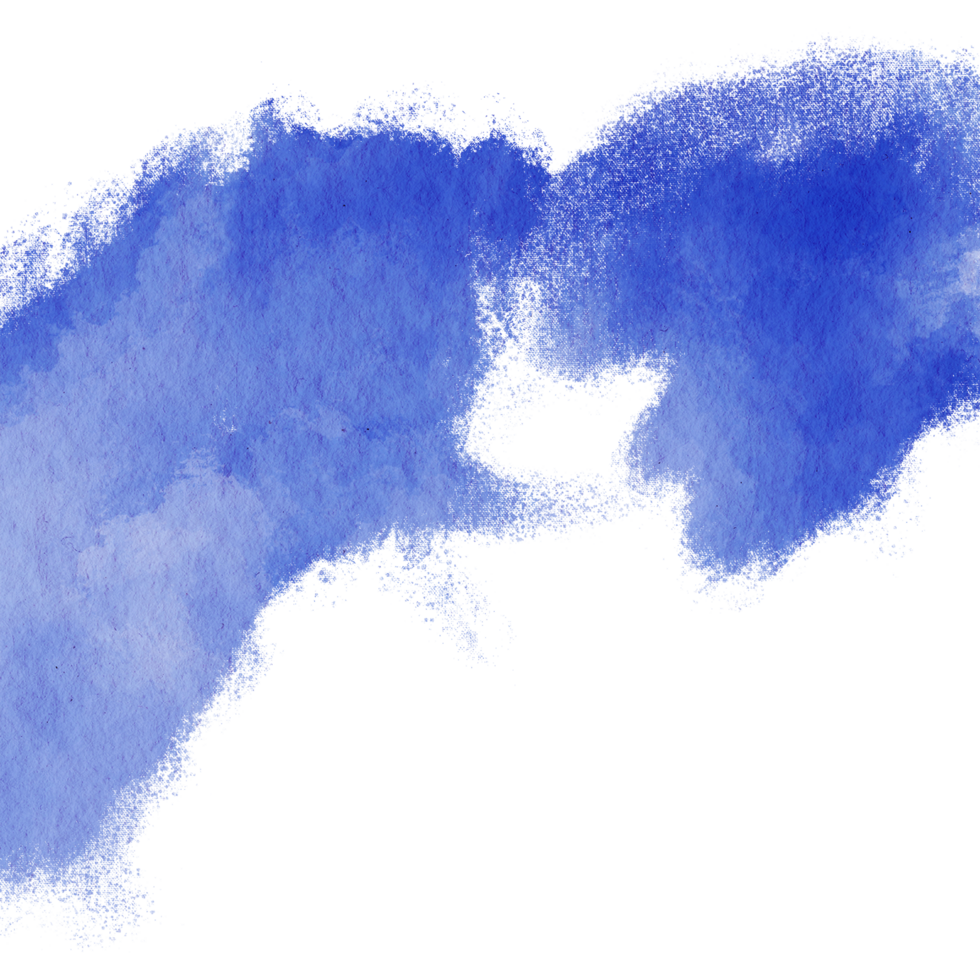 Blue stroke blending rough textures with smooth watercolor fades png