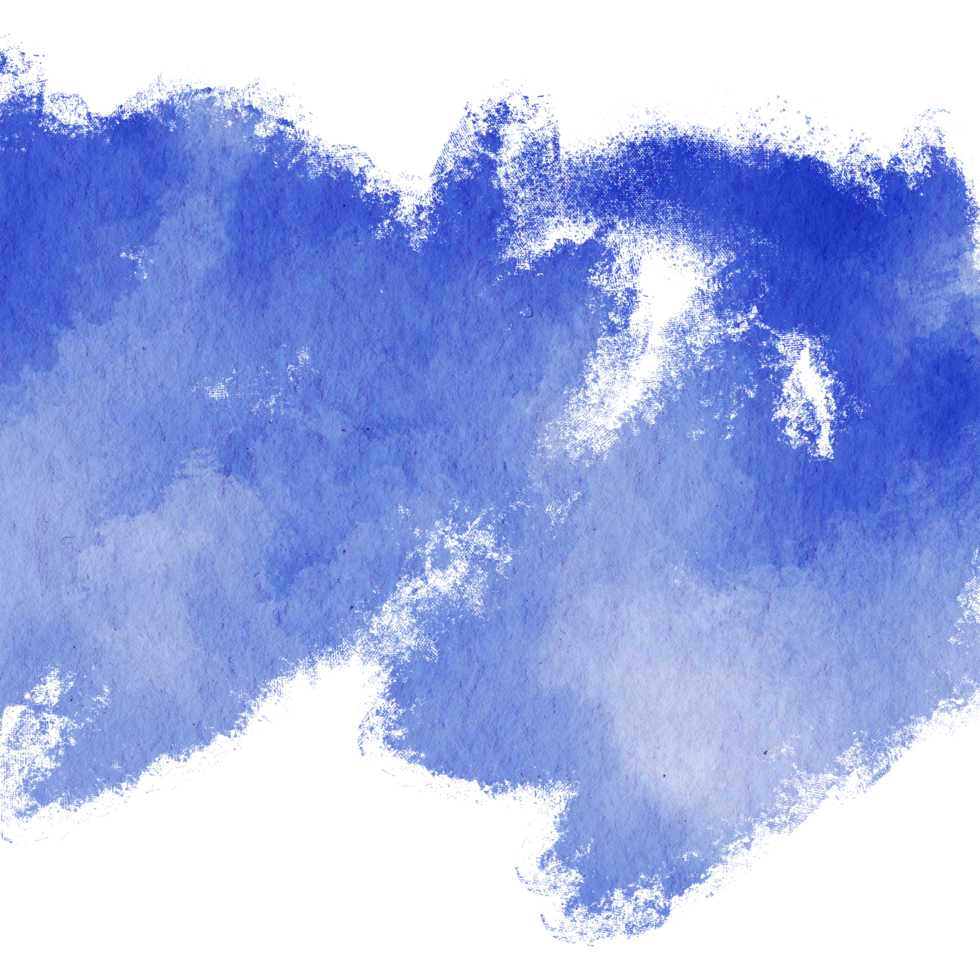 A bold blue stroke blending distressed textures with fluid watercolor blending png