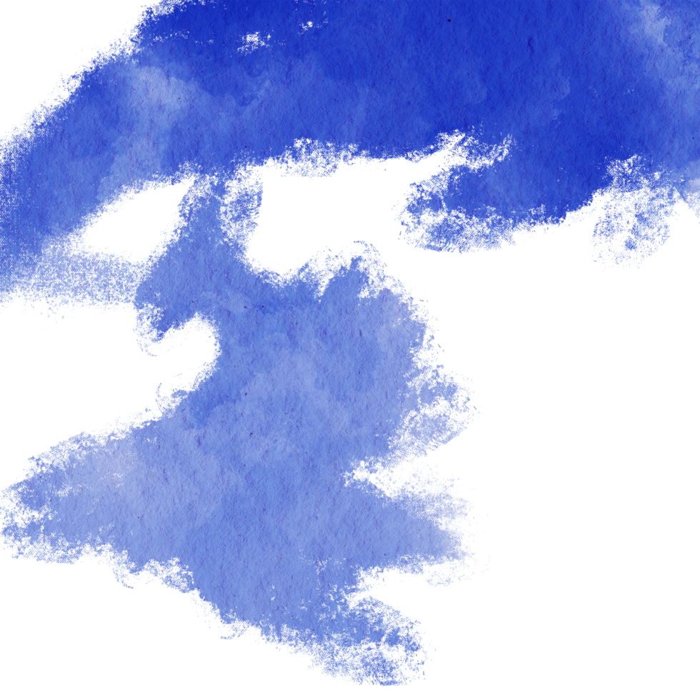 A rugged blue stroke blending gritty textures with soft watercolor gradients png