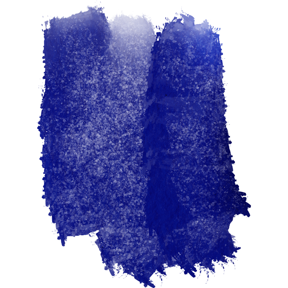 A bold blue stroke blending rough textures with soft watercolor washes png