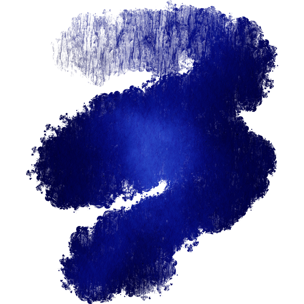 A bold blue stroke blending distressed textures with soft watercolor tones png