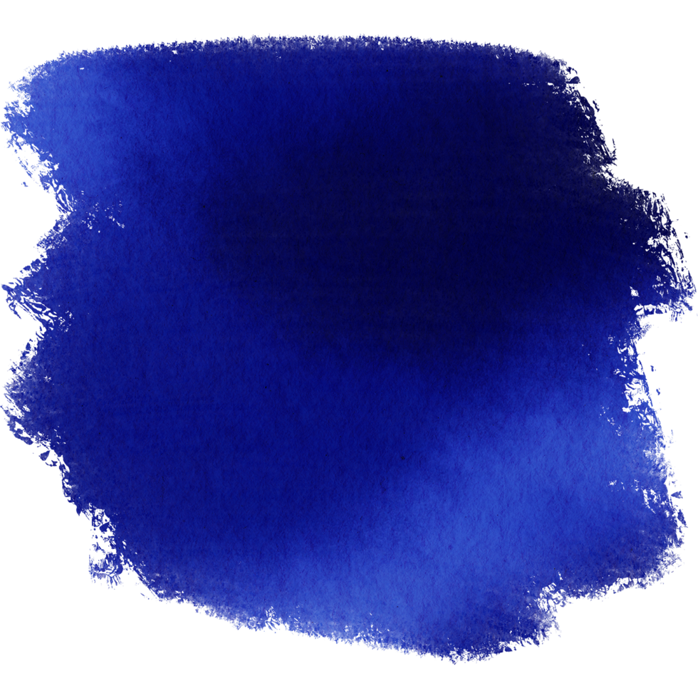 A blue brush stroke merging rough grunge details with fluid soft watercolor transitions png