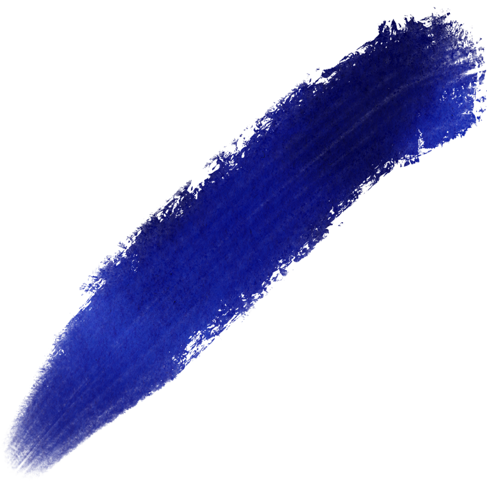 A blue brush stroke with rough textures merging into gentle watercolor transitions png