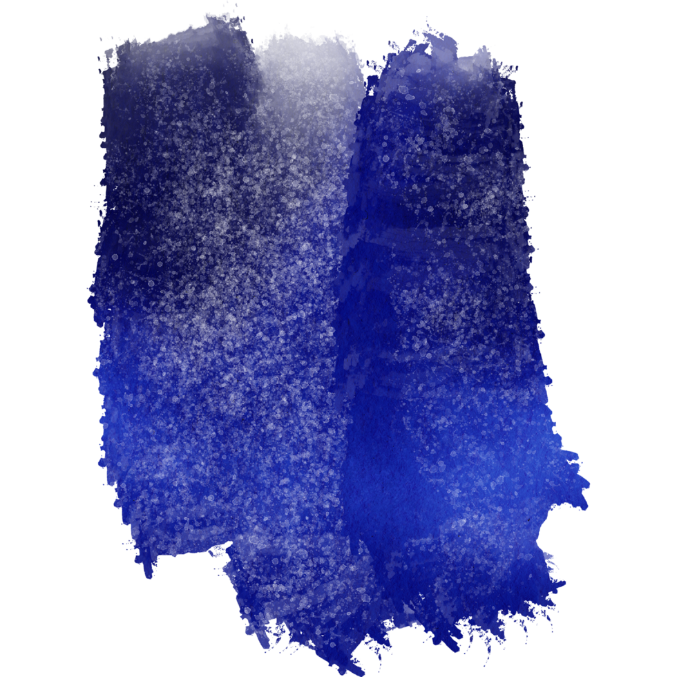 A blue brush stroke textured with grunge merging into soft watercolor washes png