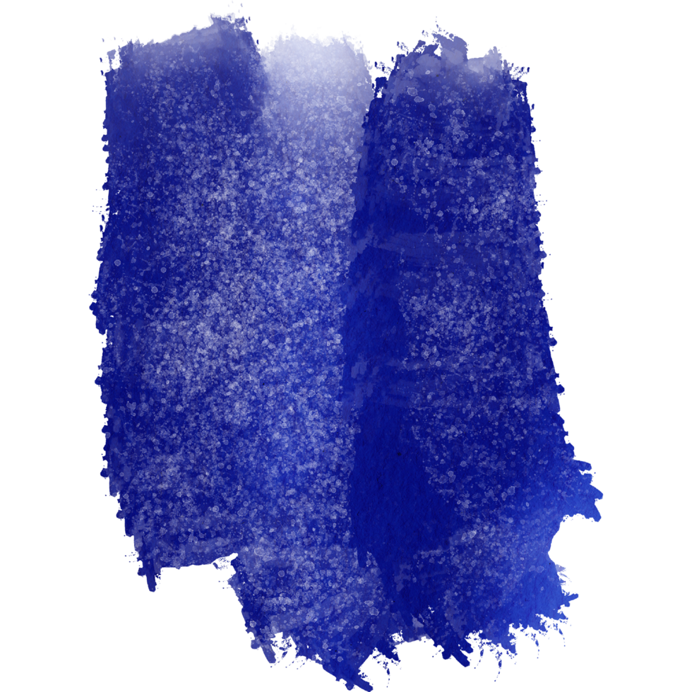 A blue stroke where grunge elements merge into gentle watercolor transitions png