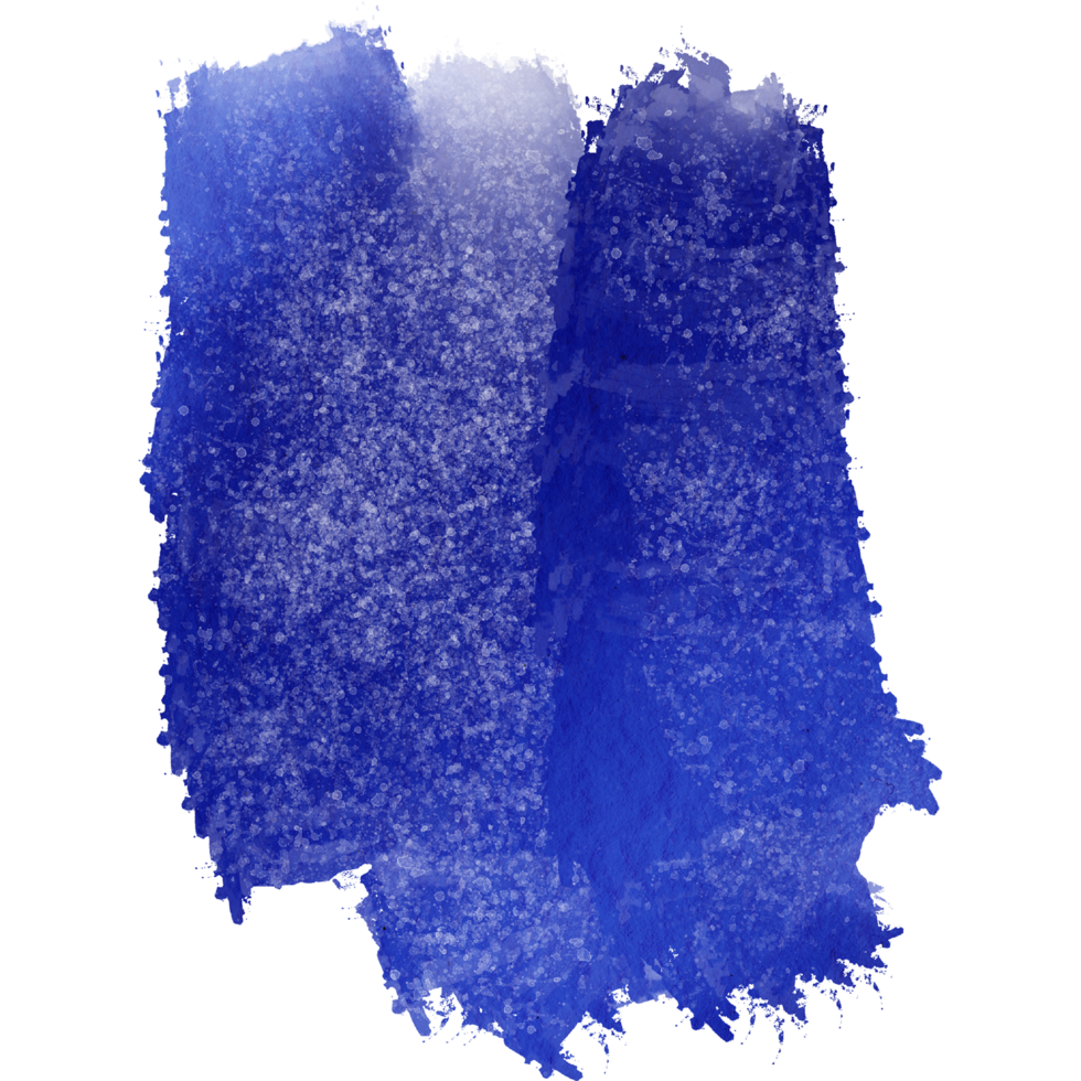 Blue brush stroke with rough textures merging into smooth watercolor fades png