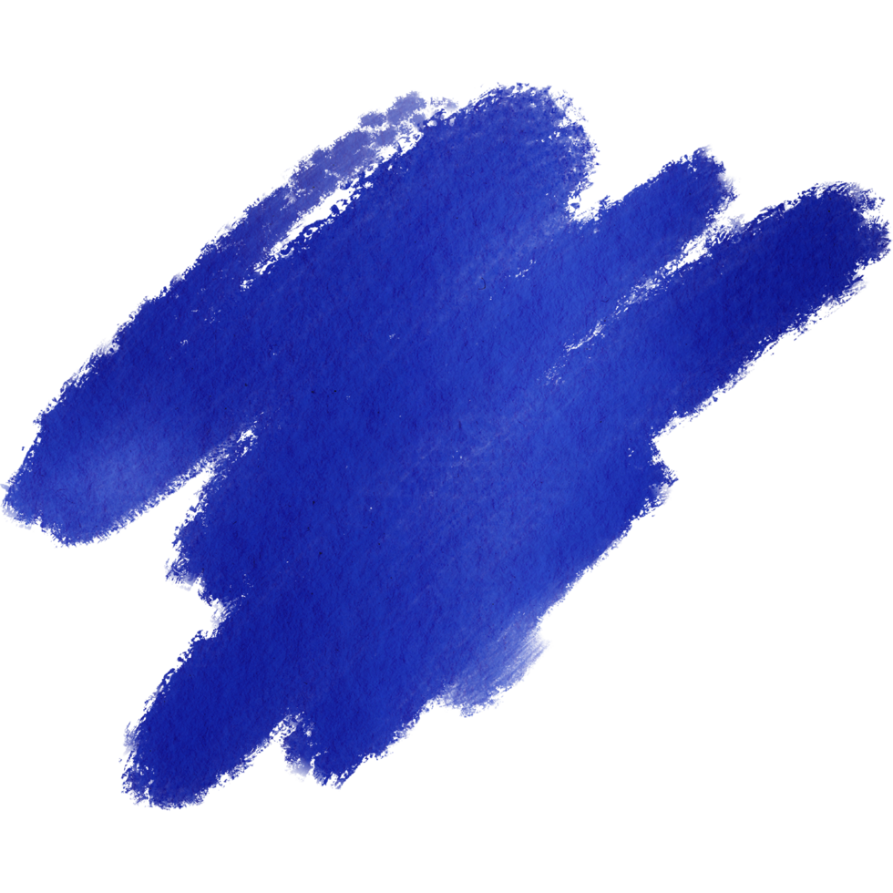 Blue brush stroke with gritty texture fading into smooth watercolor shades png