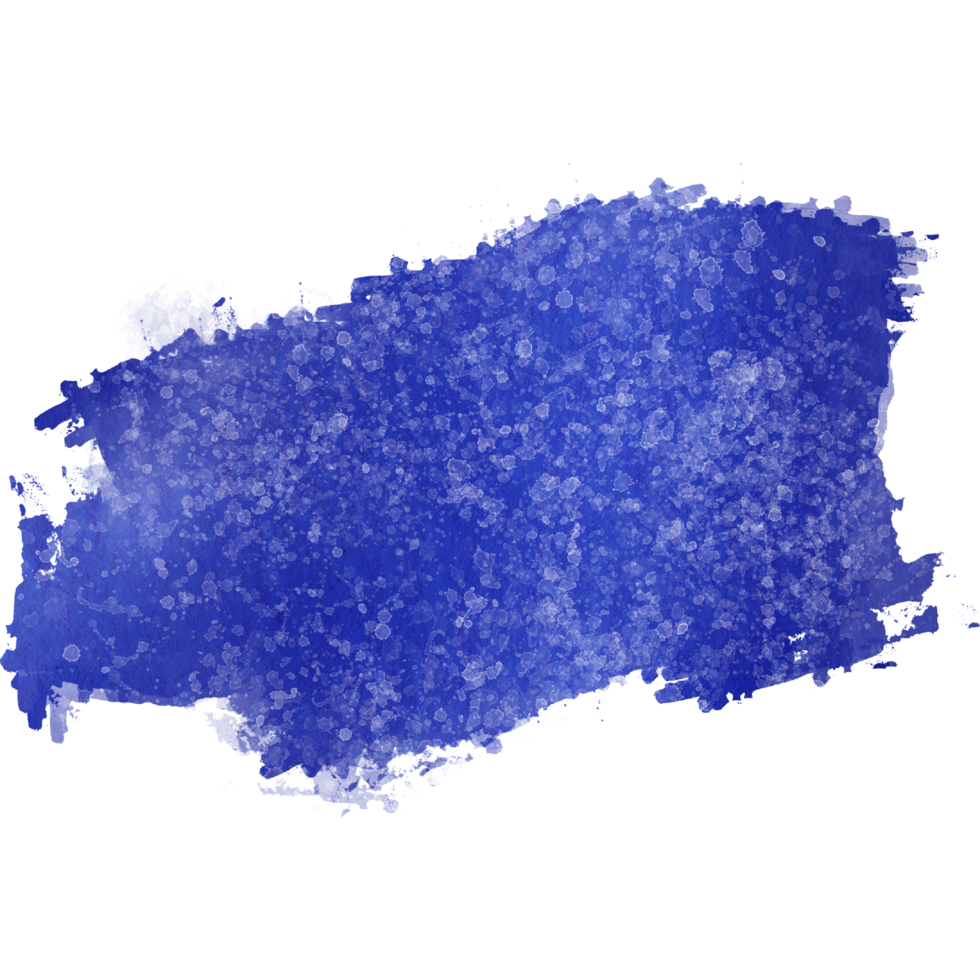 Blue brush stroke with textured edges merging into delicate watercolor hues png